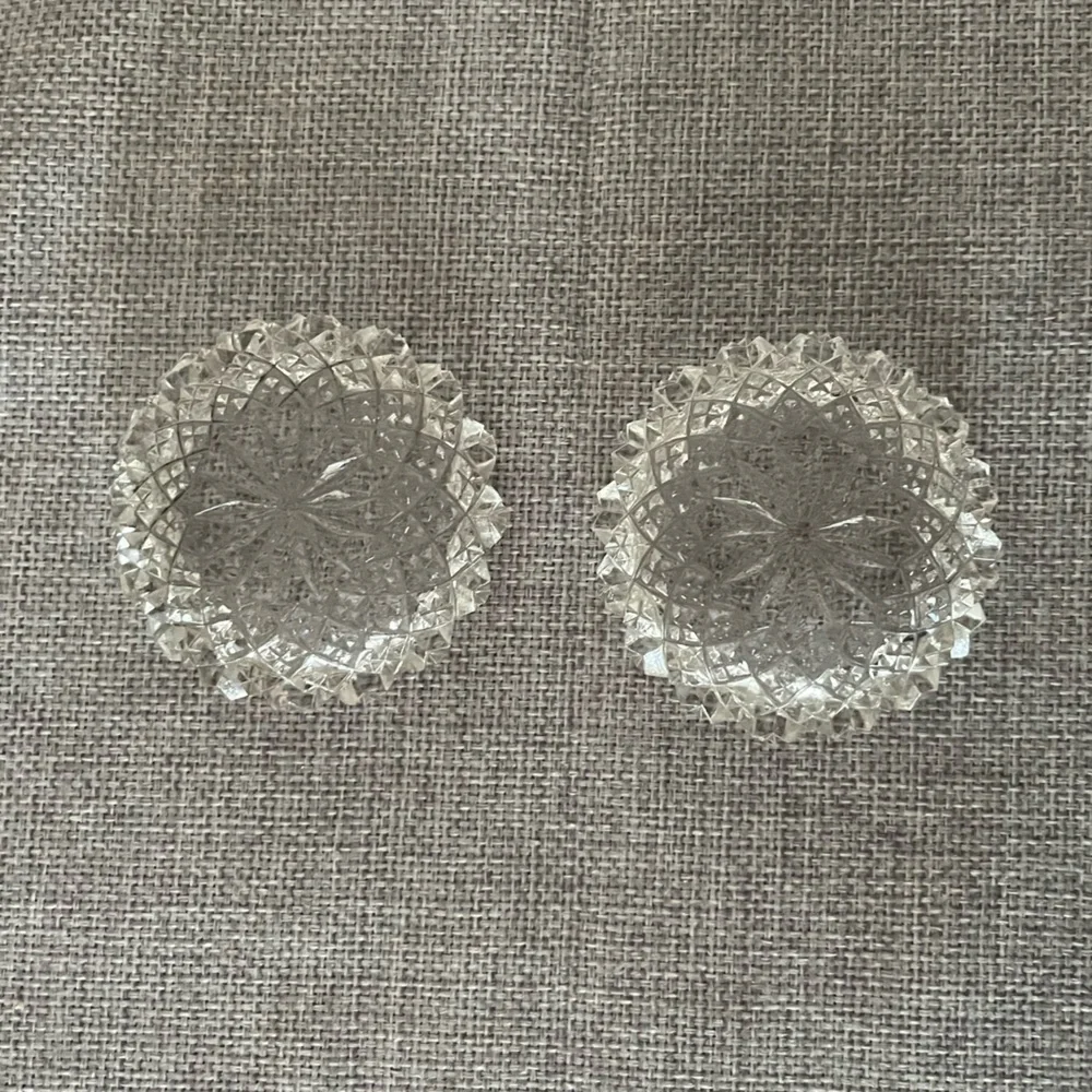 Vintage Cut Glass Salt Cellars (Set of 2)